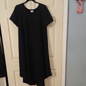 LuLaRoe Black Asymmetrical Dress with Raglan Sleeves